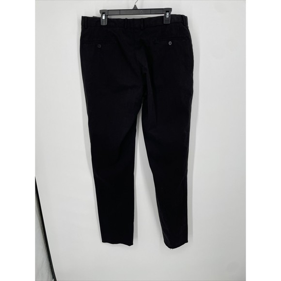 Nordstrom Men's Size 38Waist, UNHEMMED Black Trim Fit Tech Smart Dress Pant - Picture 5 of 6